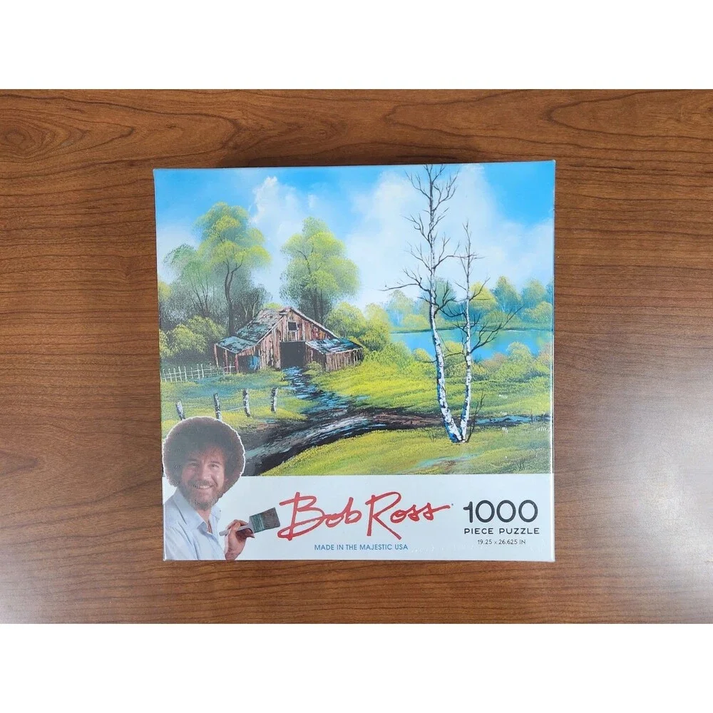 Big G Creative Bob Ross Roadside Barn 1000 Piece Jigsaw Puzzle Brand New